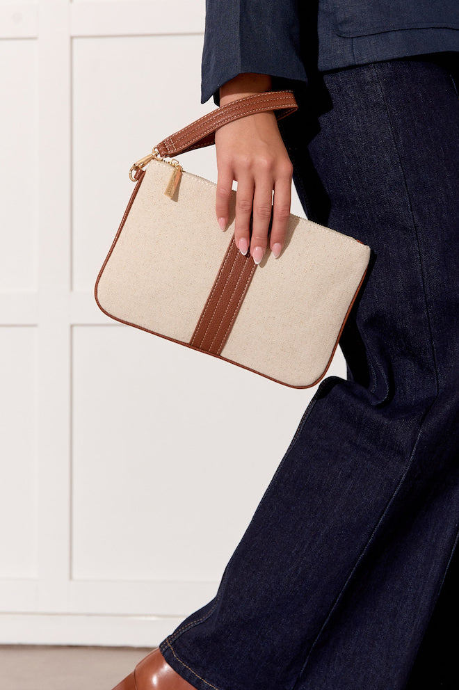 Jesi Contrast Stripe Pouch - Denim
