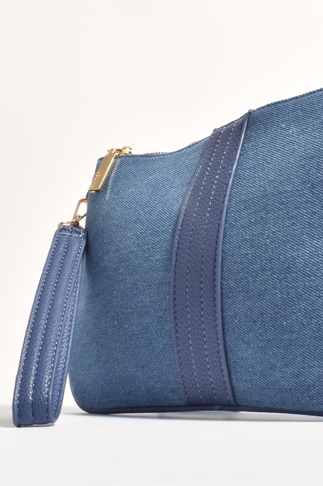 Jesi Contrast Stripe Pouch - Denim