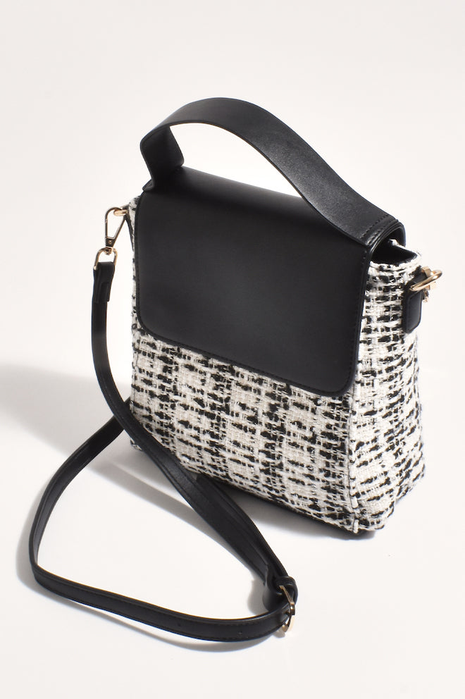 Gigi Boucle Mini Bag (Black/Cream)