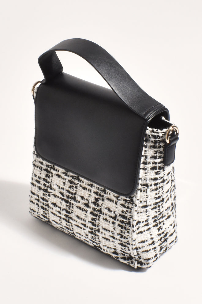 Gigi Boucle Mini Bag (Black/Cream)