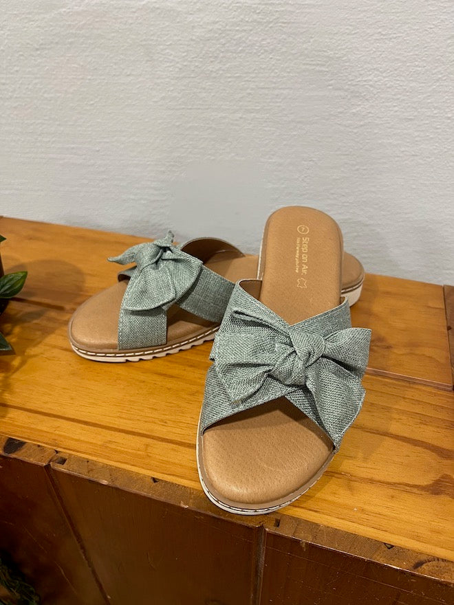 Fabric Slide -Teal Linen