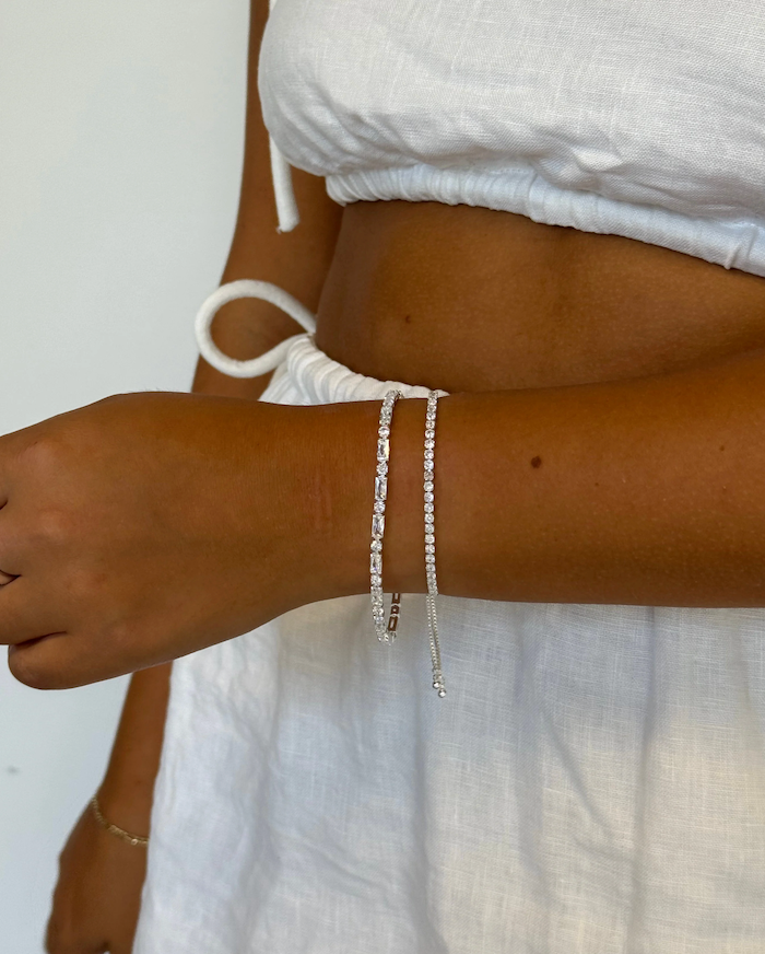 Nikki Tennis Bracelet - Silver