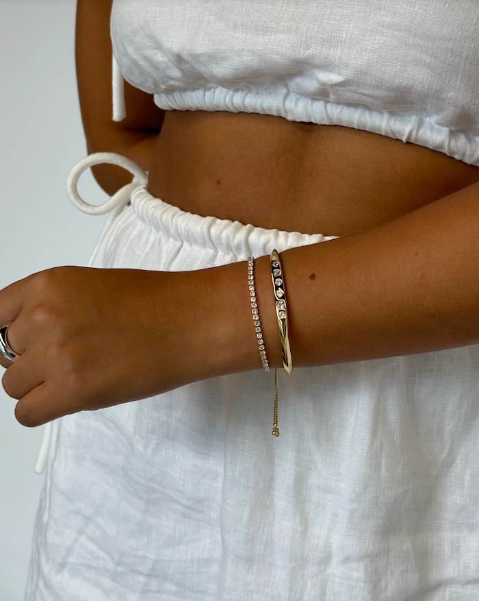 Nikki Tennis Bracelet - Gold