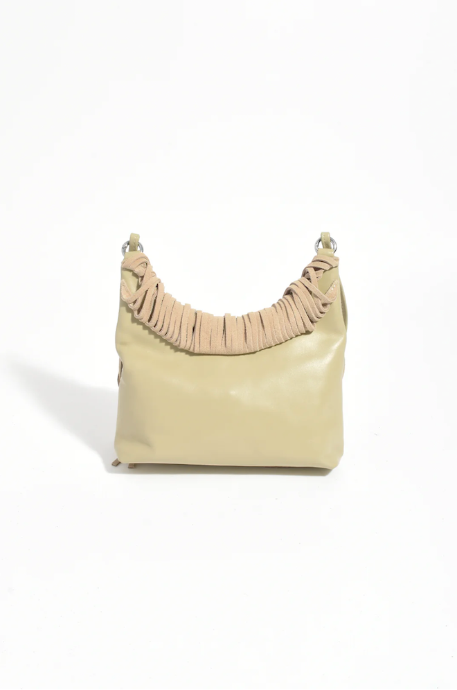 Kelsey Leather Suede Fringe Mini Bag - Camel