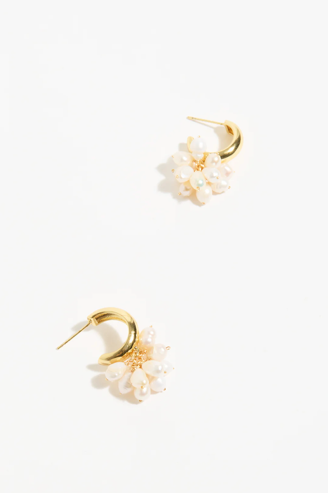 Freshwater Pearl Cluster Drop Mini Earrings