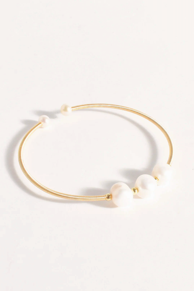 Fine Wire Freshwater Pearl Cuff