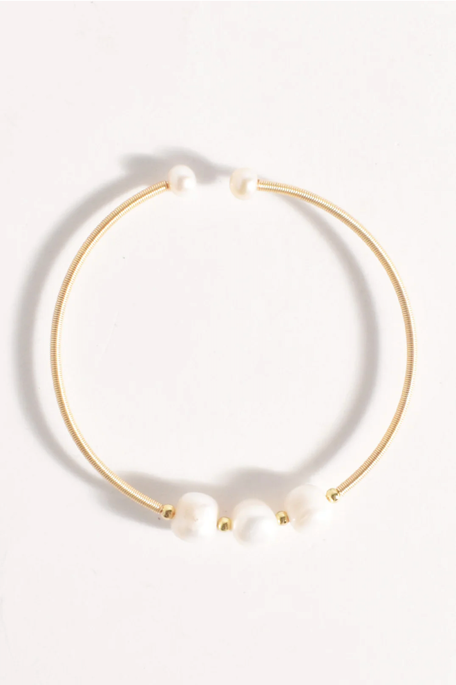 Fine Wire Freshwater Pearl Cuff