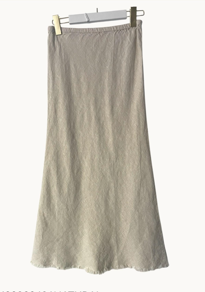 Linen Slip Skirt - Natural