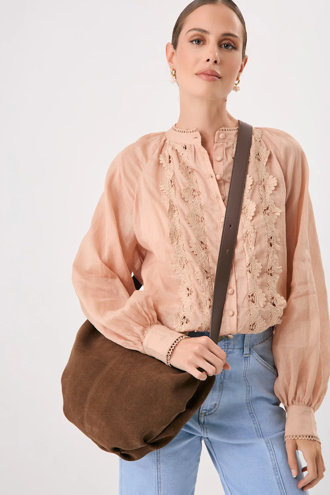 Eli Leather Crescent Crossbody Bag