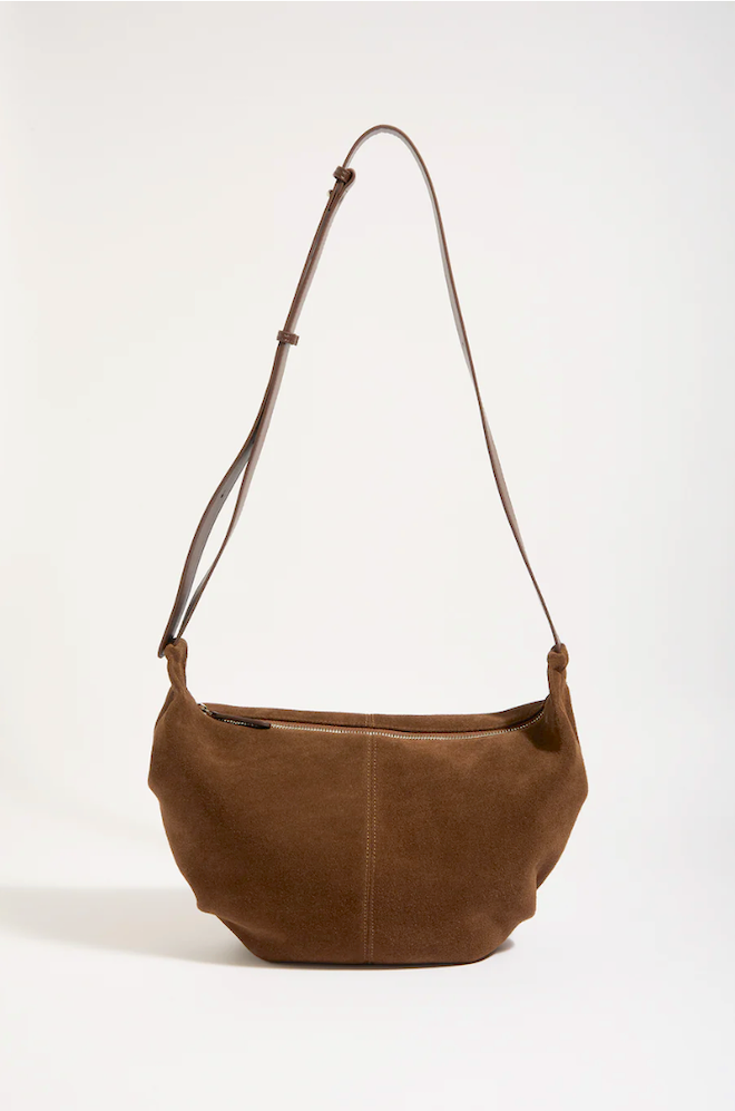 Eli Leather Crescent Crossbody Bag