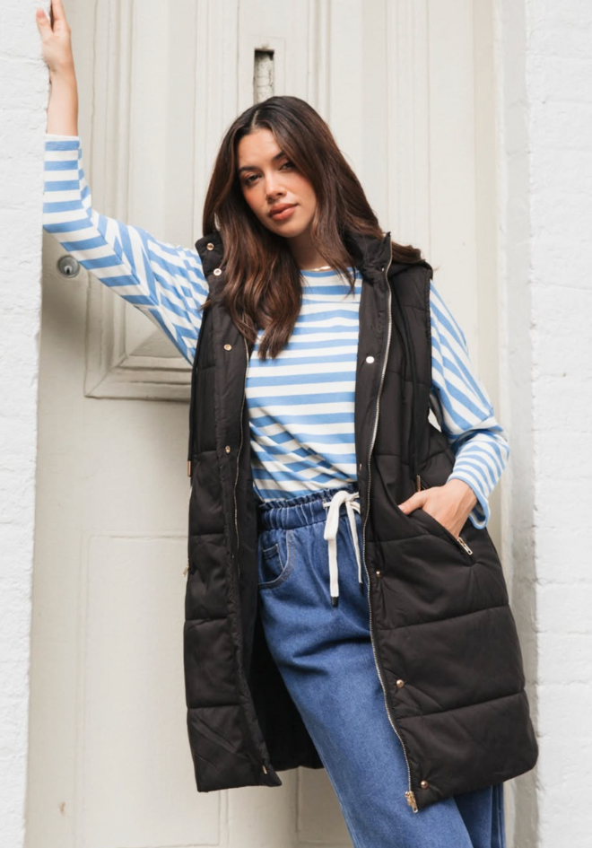 Luisa Puffer Vest - Black