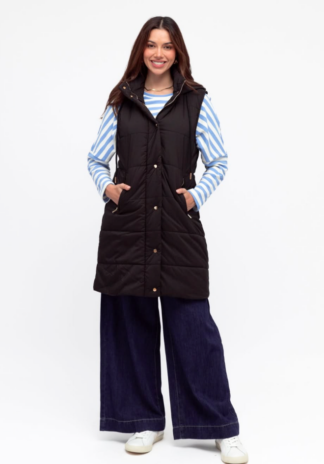 Luisa Puffer Vest - Black