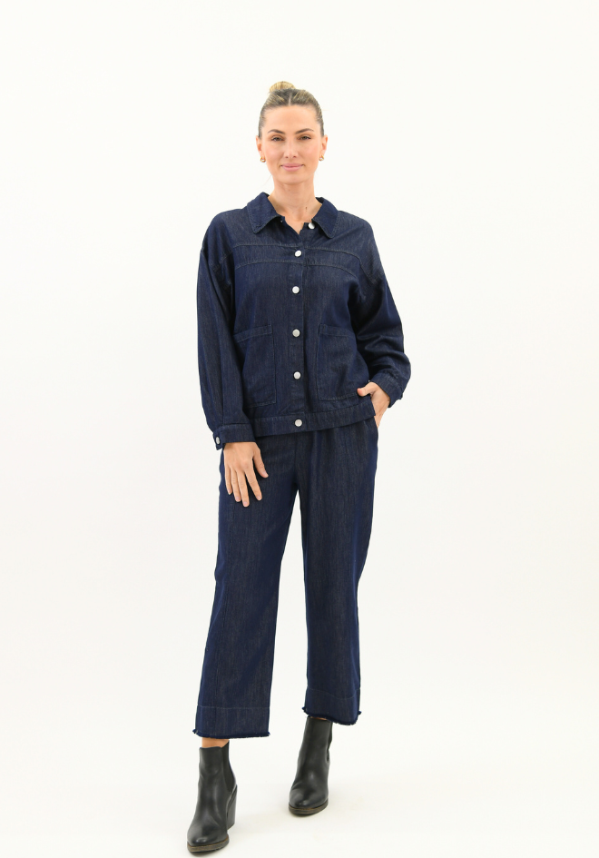 Blake Soft Denim Cropped Shacket
