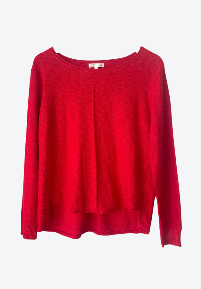 Red sweater on a white background