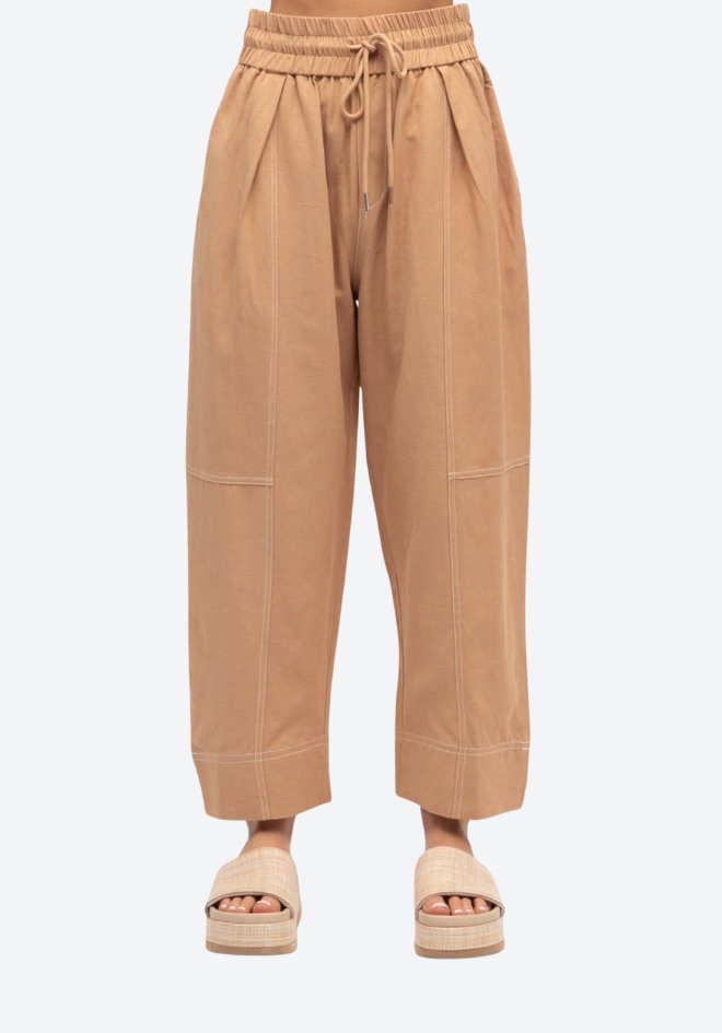 Saffron Stitch Detail Pant - Honey