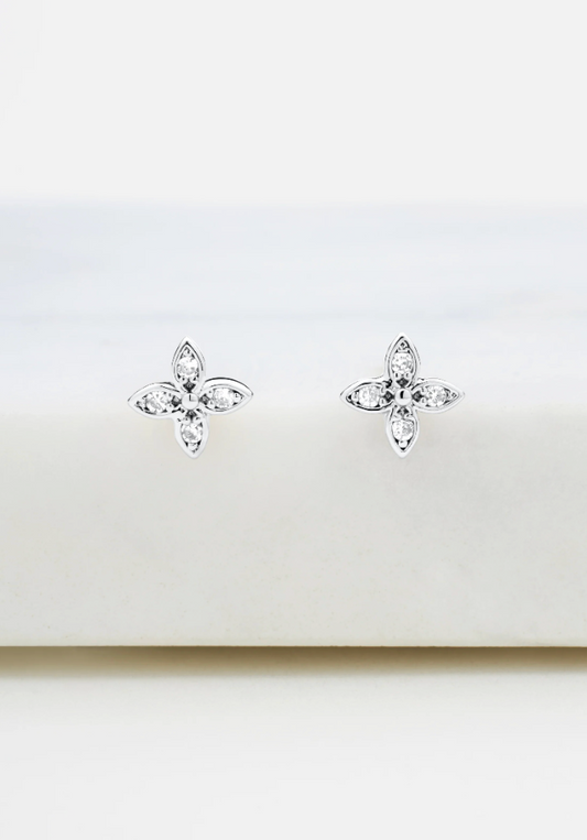 Butterfly-shaped earrings on a white background