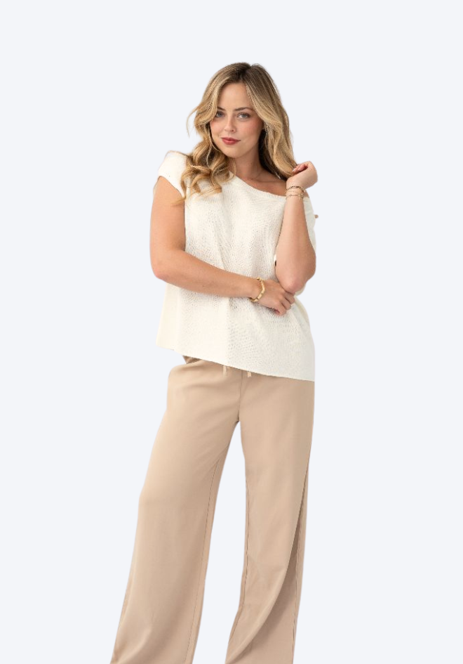Kayla Knit Top - Cream