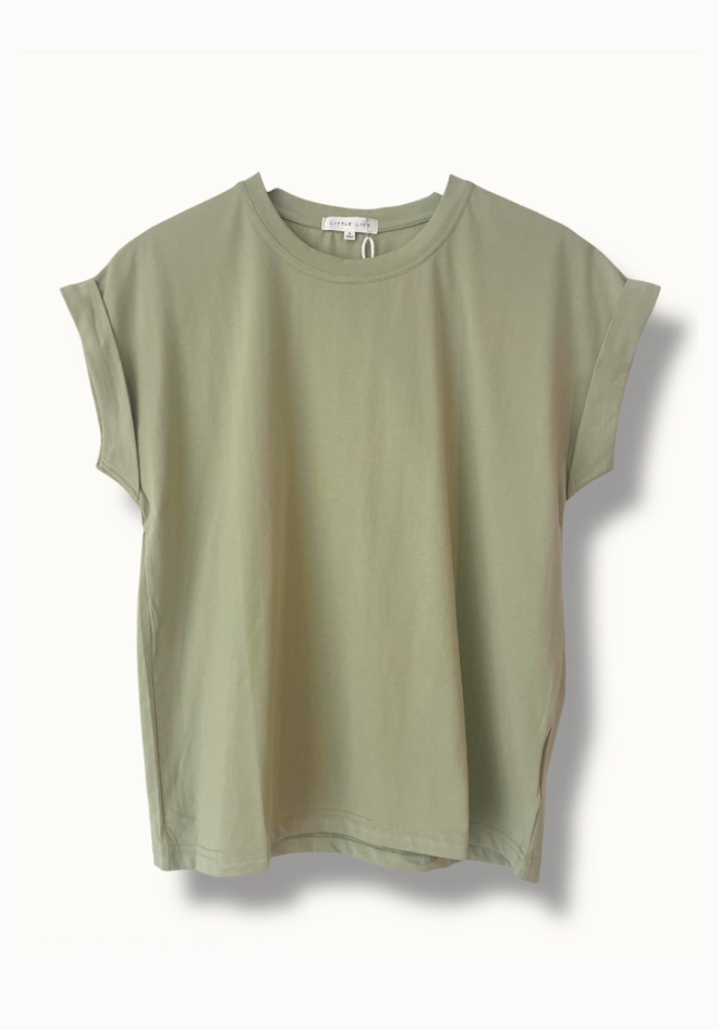 Green t-shirt on a white background