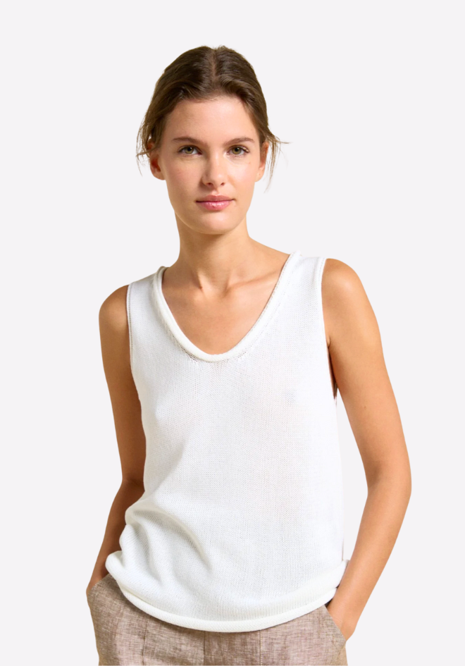 Scoop Spring Tank - White