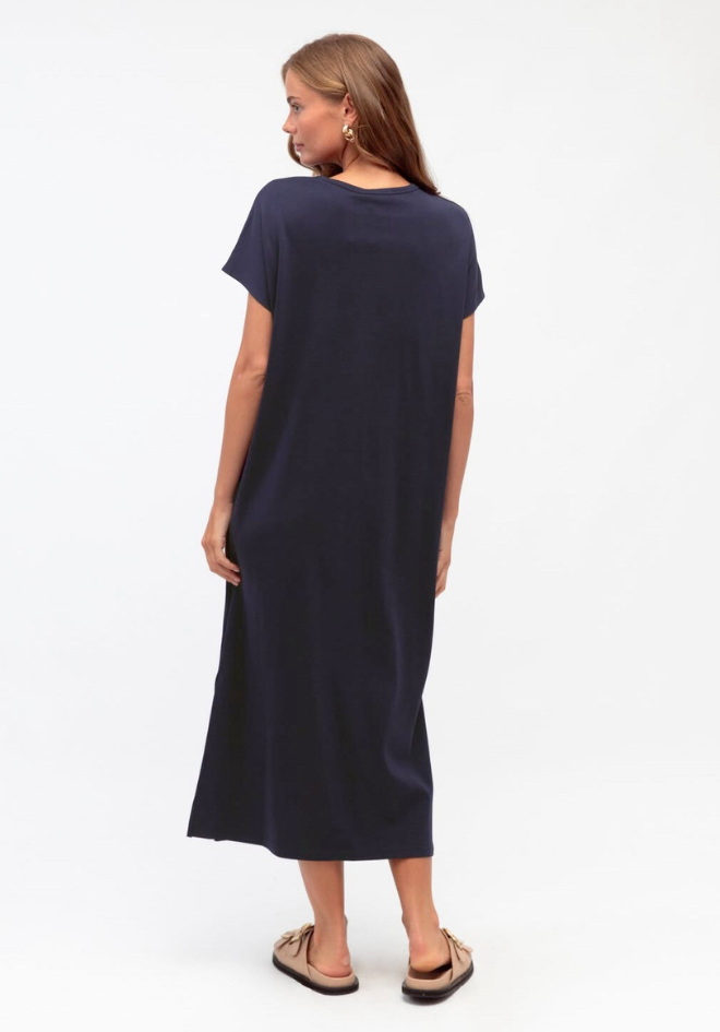 Twist Front Dress - Navy