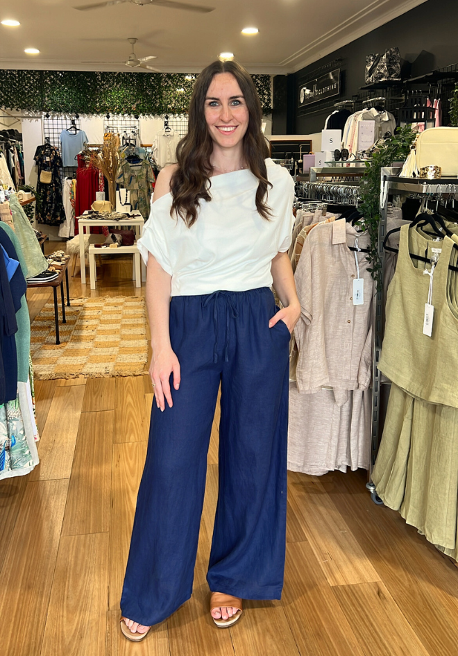 Delta Off The Shoulder Tee - White