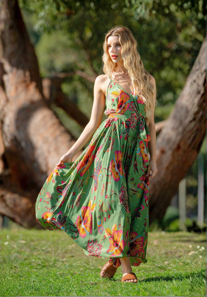 Posey Print V Dress