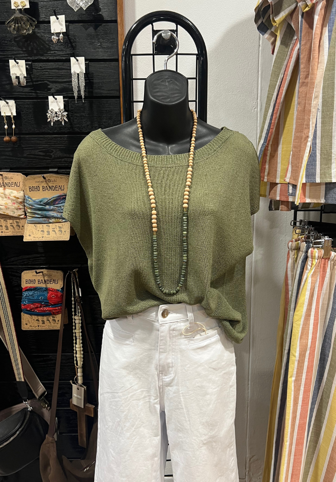 Kayla Knit Top - Khaki