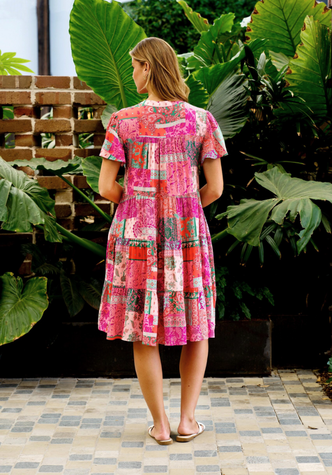 Fuchsia Patch Dress