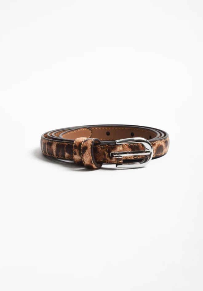 Thin Leopard Print Belt