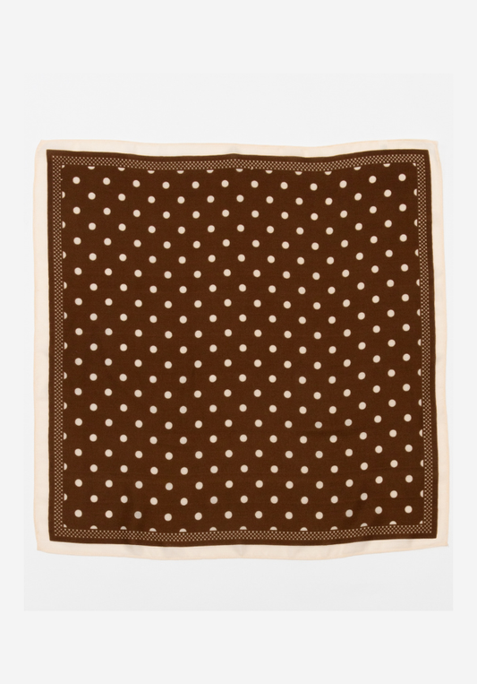 Label of Love Scarf - Brown & Cream Spot