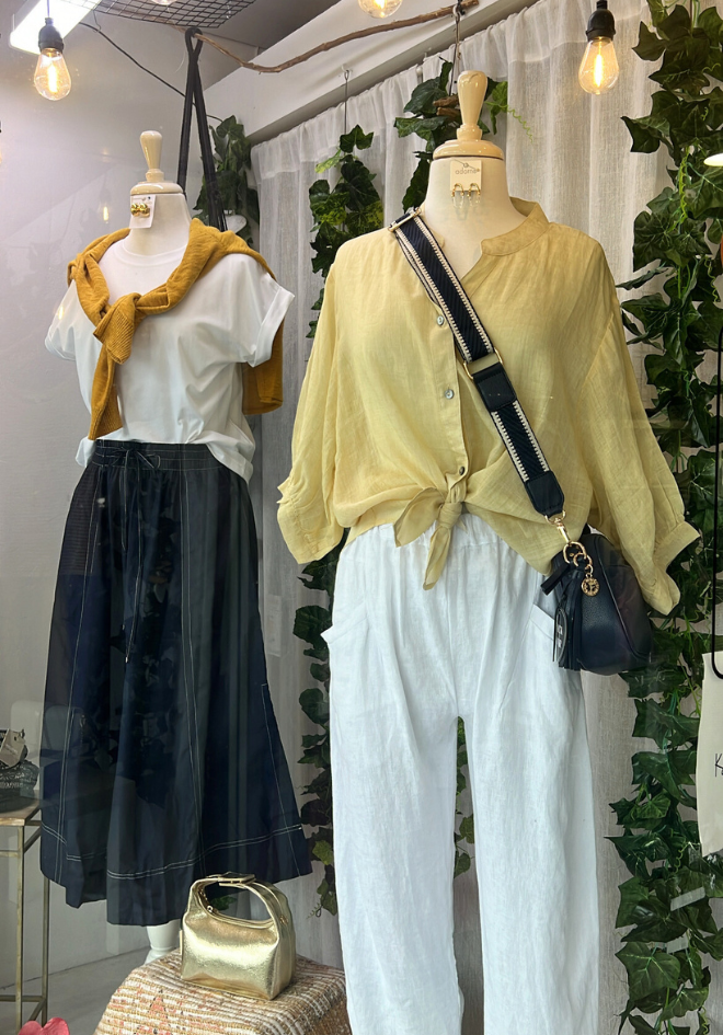 Aurora Linen Top - Pale Mustard