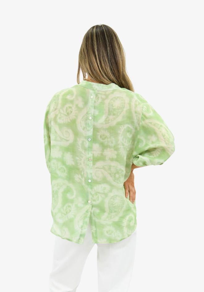 Lumi Paisley Print Linen Blouse