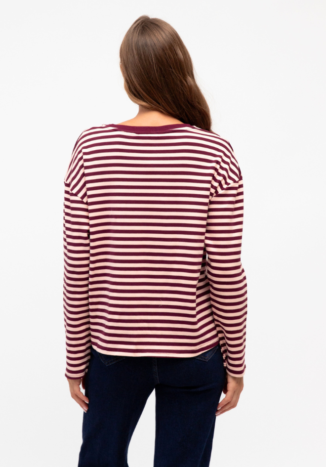 Stripe Easy Tuck Top - Long Sleeve