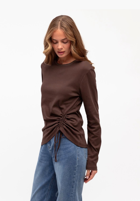 Lara Long Sleeve Top - Chocolate