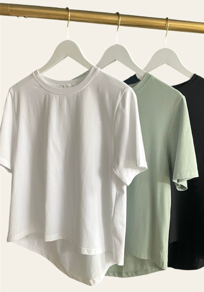 Pleat Back Tee - White