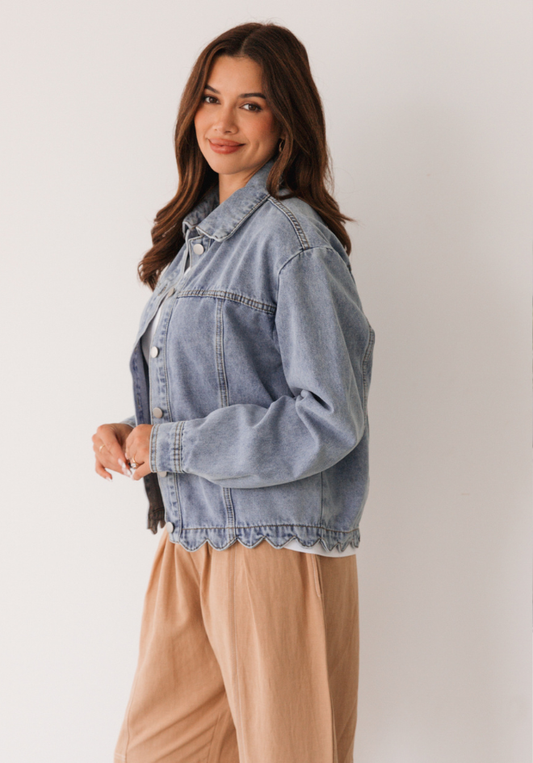 Scalloped Edge Denim Jacket