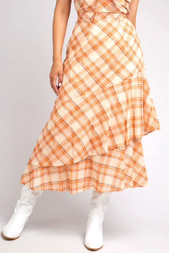Fern Check Maxi Skirt