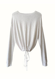 Hailey Drawstring Top - White