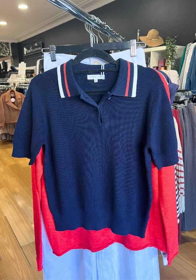 Sailor Knitted Top - Navy