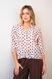 Penelope Blouse - Pink/Choc