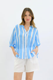 Ava Stripe Linen Blouse
