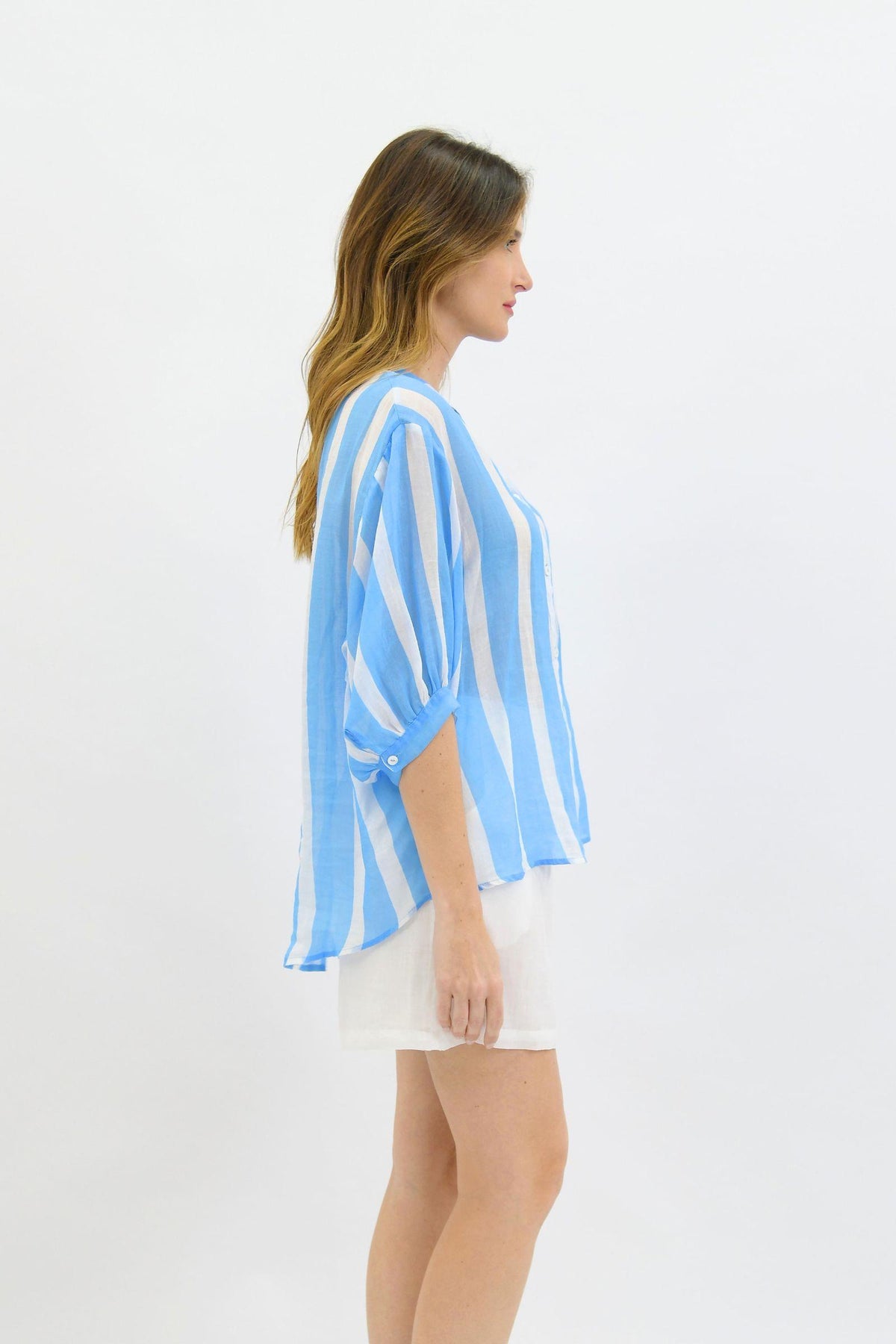 Ava Stripe Linen Blouse