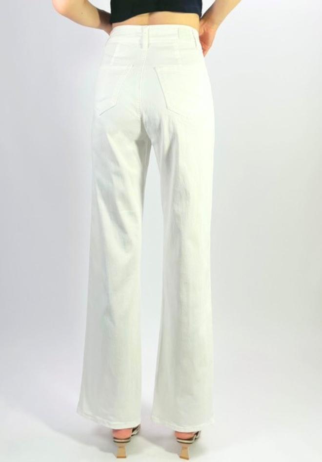 Country Denim Tamara Jean Warm White — back view of warm white high-waisted straight leg jeans showing clean back pockets and tailored silhouette, shop in Australia at Kat and Ko Clothing