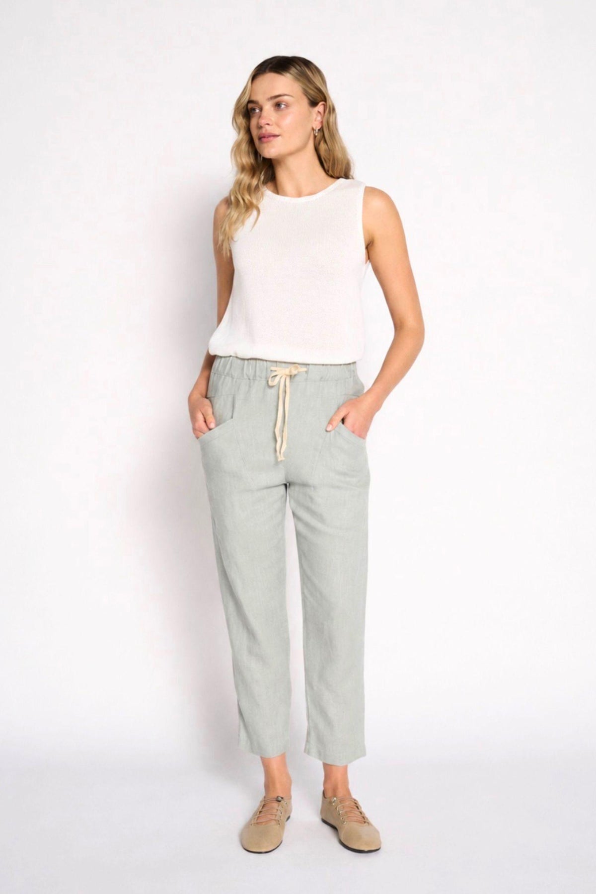 Luxe Pants - Dusty Aqua