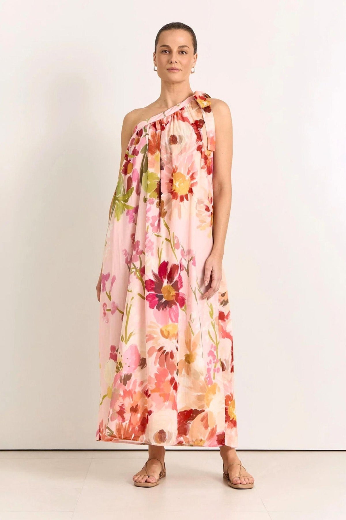 Ricci One Shoulder Maxi - Cotswolds Print