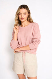 Hailey Drawstring Top - Soft Pink