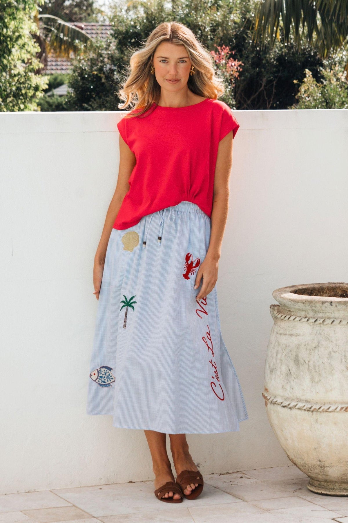 Mariniere Embroidered Skirt
