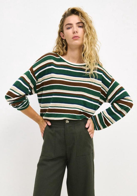 Verity Stripe Top - Green