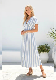 Della Dress - Blue Stripe