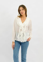 Claire Linen Blouse - White